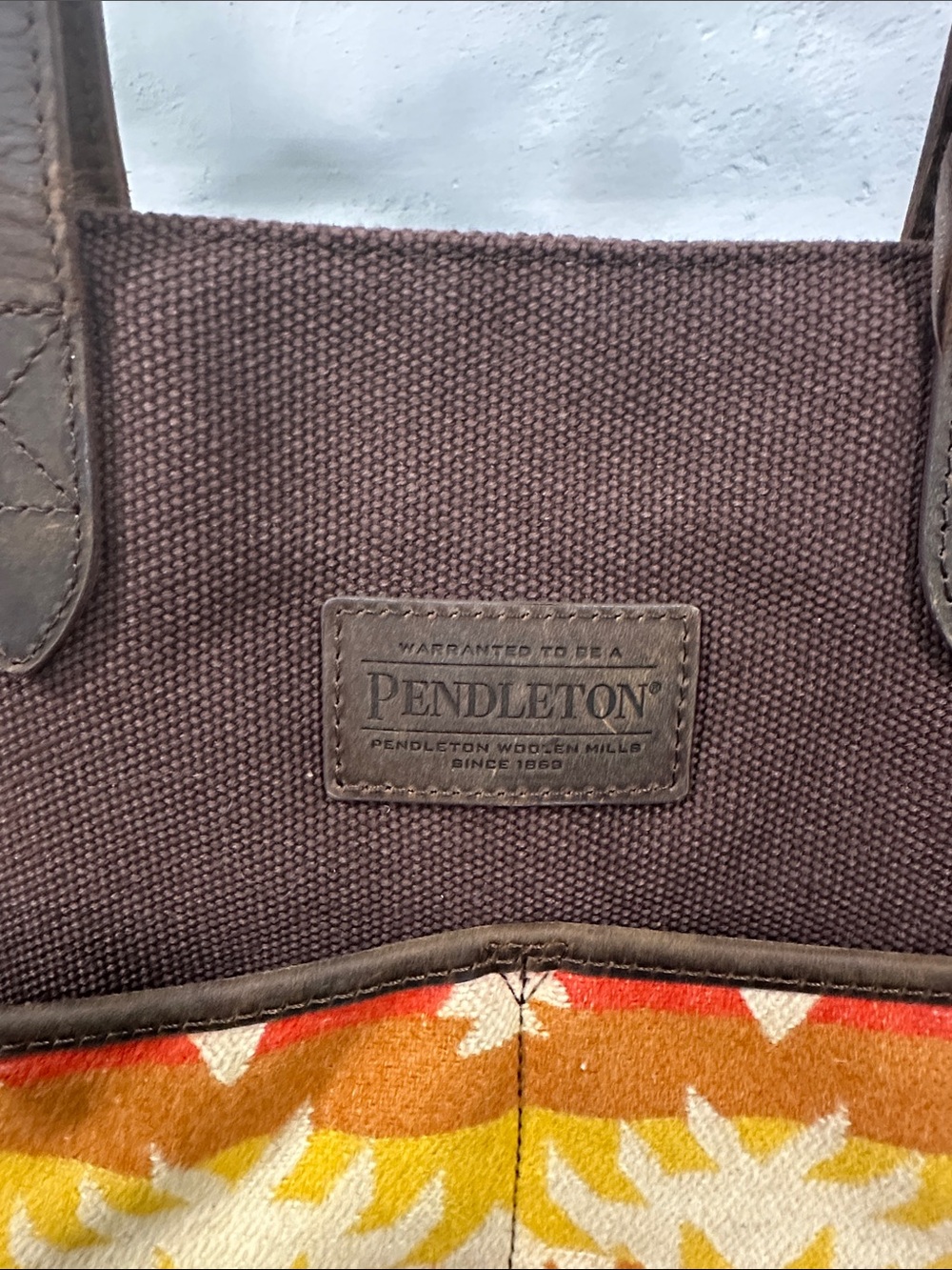 Pendleton Brown and Multi Color Southwestern Pattern Tote - Picture 2 of 8